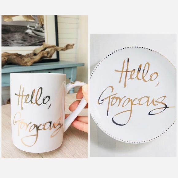 Pier 1 Other - “Hello, gorgeous” Mug & Plate